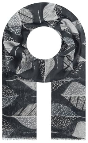 Majea - schmal geschnittenes Damen-Halstuch, dünner Schal, feines Halstuch, sommerlicher Damenschal, Damen Stola (880060) (schwarz 4)