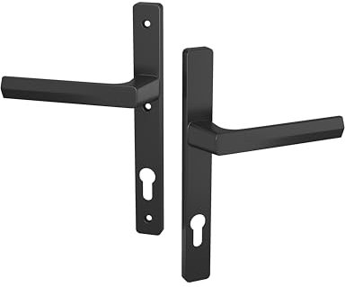 AwmnSrman 92 mm Türgriff Drückergarnitur Nebeneingangstür Schwarz, Drückergarnitur Außenbereich Haustür für Außen Türen