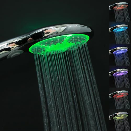 JINYOMFLY Duschkopf mit Licht, Duschkopf LED 7 Farbwechsel, 3 Duschmodi Handbrause LED, Duschkopf mit Beleuchtung, Farben ändern sich Automatisch