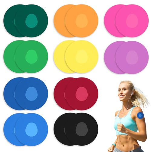 20Pack Dexcom G7 Patches Covers, Waterproof Adhesive Patches Compatible with Dexcom G7 Sensor Covers, 10-12 Days Breathable CGM Sensor Patch Without Hole, Glucose Monitor Patch Multi-Colored