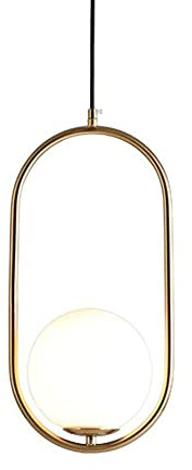 Lámpara de suspensión, Luces de Colgante de Bolas de Vidrio nórdico lámpara de colgación de led Moderno de Oro Vintage para Sala de Estar en casa Decoración Industrial de la luminaria E14 Cambio de