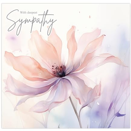 Sympathy Cards for Loss of Loved One 145 x 150 mm Floral Watercolour With Sympathy Card Bereavement In Sympathy Cards Condolence Thinking of You