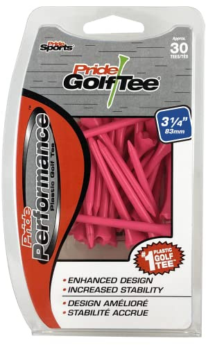 PRIDE GOLF TEE unisex adult 30 Count Golf Tees, Citrus Pink, 3.25 US