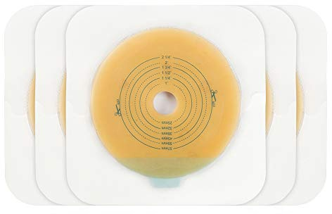 CARBOU Adhesive Skin Barrier with Non-Woven Border for Two-Piece Colostomy Bags (10 Count (Pack of 1))