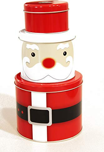 KAMACA 3 er SET Keksdosen Gebäckdosen Plätzchendose aus Metall mit Deckel rund praktisch Winter Advent Weihnachten für Plätzchen Kekse Gebäck Aufbewahrung (3er Set Gebäckdose Rentier Ole)