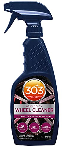 303 Products Heavy Duty Wheel Cleaner - Rim Cleaner for Car - Brake Dust Remover - All Wheel Safe - Iron Indicating Formula - Non Corrosive Formula, 15.5 fl. oz. (30597CSR) Packaging May Vary