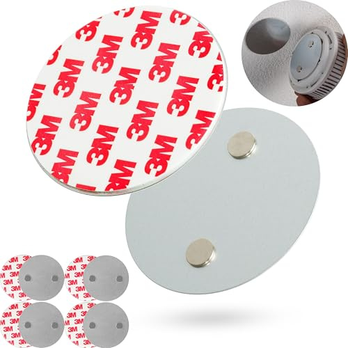 Soporte Magnético para Alarma de Humo, 5 piezas, Diámetro Ø 50 mm, para pegar o atornillar, adhesivo para las alarmas de incendios y humo, soporte detectore incendio humo, soporte almohadilla adhesiva