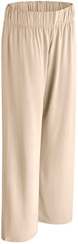 Nur Die Lounge Hose Relax & Go-Pantalones de Ocio Sueltos de celulosa de bambú, Especialmente Transpirables, Cintura Suave, Beige Claro, 40 para Mujer