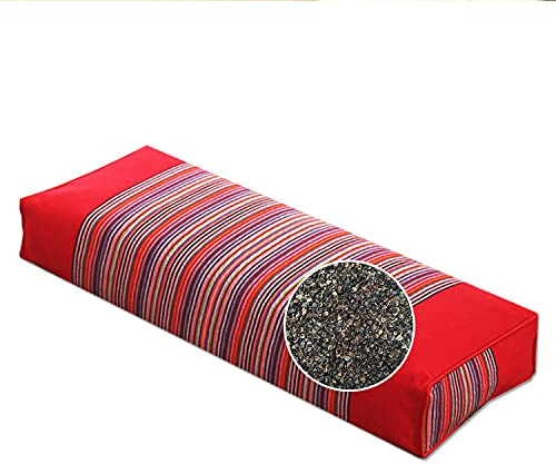 LINSUO Cuscino di grano saraceno Cuscino cervicale 100% organico grosso panno federa imballaggio per migliorare la qualità del sonno e alleviare il dolore cervicale (rosso)