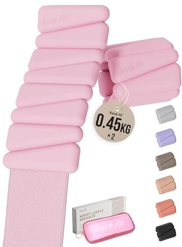 kure.fit Pilates Weight | Wrist & Ankle Weights for Women | Weighted Bangles | 1LB Set of 2