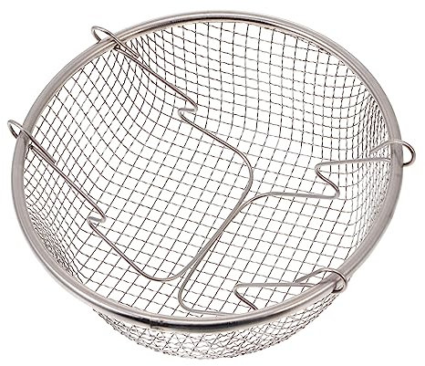 Edelstahl Frittierkorb Mit Handgriff - 18 Cm Rund Frittierkorb Für Pommes Hähnchen Und Snacks Küchenbenutzung Praktischer Servierkorb