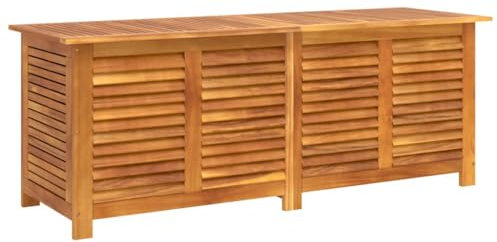 vidaXL Caja de Almacenaje de Jardín, Baúl con Tapa para Juguetes Cojines, Arcón de Ordenación, Mueble para Patio Terraza, Madera Maciza de Acacia
