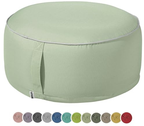 heimtexland Pouf per esterni cuscino seduta resistente alle intemperie giardino cuscino da pavimento gonfiabile poggiapiedi yoga lounge sgabello tavolo festa decorazione pouf 25x55 Typ551 menta