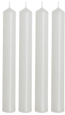 Dekohelden24 Stabkerzen, Tafelkerzen, Leuchterkerzen, Tischkerzen als 4er Set in Weiß, Größe: H/Ø ca. 17 x 2 cm,
