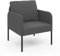 IDMarket - Fauteuil Auguste Tissu Gris Anthracite Pieds métal Noir