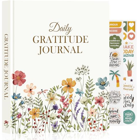 Lanpn Diario della Gratitudine per Donna Uomini, Journal 5 Minuti al Giorno de Consapevolezza Affermazione, 156 Pagine Gratitude Diary Quaderno Guidato per Riflessioni Motivazionali (Inglese)