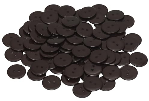Funstreet 80pcs Coffee Sewing Buttons, 3/4-inch 2 Hole Buttons for Clothes, Craft, Sewing & DIY