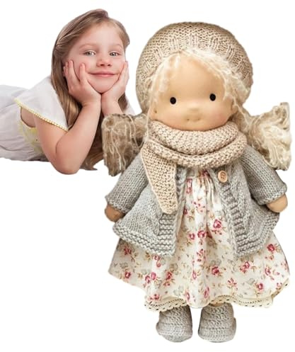 Poupée en peluche faite à la main - Cadeau d'anniversaire de jouet en peluche de dessin animé pour enfants, poupées en tissu mignonnes avec accessoires vestimentaires, cadeau de vacances créatif pour