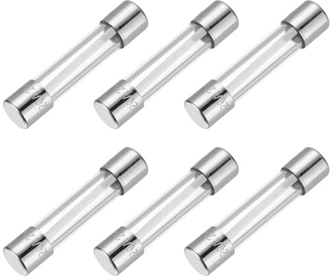 QUARKZMAN 6-pack 20 A glassäkring, 5 x 20 mm trög finsäkring 250 V säkringar för hushållsapparater