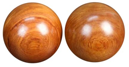 IMIKEYA Palloni da massaggio in legno 2 pezzi 6 cm Palloni da esercizio mani miglioramento destrezza e forza manuale ideali per allungamento muscolare e relax casa