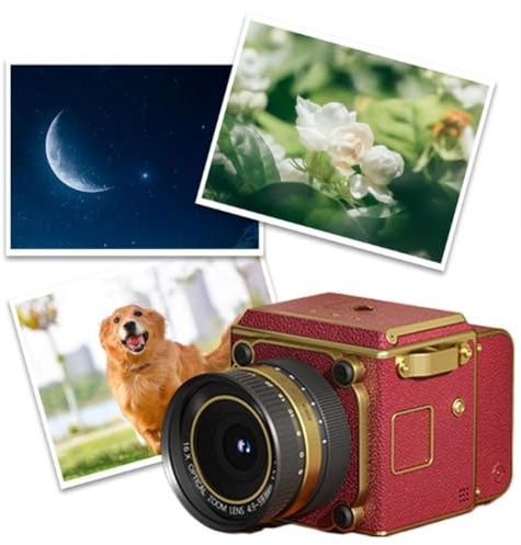Retro Mini Ccd-kamera, 4k retro digitalkamera med dubbla linser, 3 mp foton, 16 x zoom, OTG-delning, kompakt magkropp för studenter och innehållsskapare (röd)