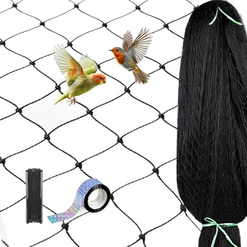 LALAGO Red Antipájaros, 7,5m x 15m Malla Antipajaros - Malla de 5cm, Red Pajaros Proteccion para Aviario Pollos Jardines árboles Frutales Frutas Plantas y Gatos