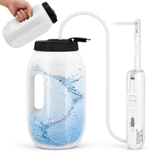 Bidé portátil, 2,5 L, ducha eléctrica con 2 niveles de presión, bidé con batería de 1600 mAh IPX6, resistente al agua, bidé de viaje para posparto, ancianos y cuidado del bebé