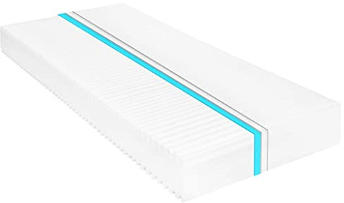 Cartvyn Madrass, 90 x 200 cm, 7 zoner, PU-skum, 16 cm H2 H3, ergonomisk, sovunderlägg, rullmadrass, vikbar madrass, topp, kallskum för enkelsäng och rygg