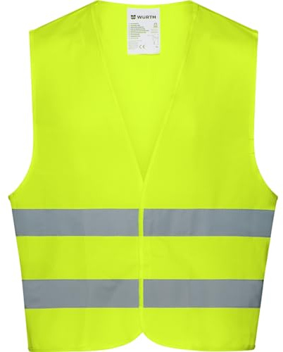 WÜRTH MODYF Warnschutzweste – reflektierende Warnweste für schlechte Sichtverhältnisse - One Size – für PKW-Ausstattung geeignet – Gelb
