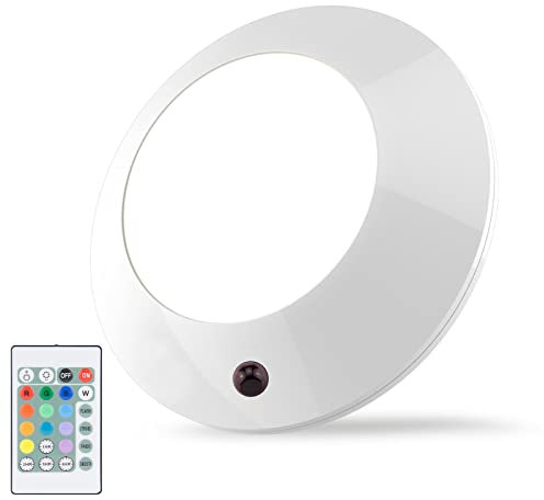 HONWELL LED Deckenleuchte RGB Stimmungslichter mit Fernbedienung, Batteriebetriebenes Licht Dimmbar Deckenspot Bunt Badlampe 16 Farbwechsel Lampe für Wohnzimmer Schlafzimmer Küchen Flur Deko Ø: 12.7cm