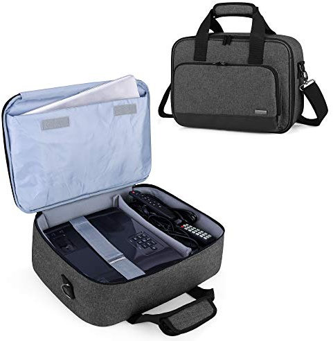 Luxja Beamer Tasche mit Schutzhülle für Laptop, Projektor Tasche Kompatibel mit Acer, BenQ, Epson, Optoma und Viewsonic Beamer, 39.4 cm x 28 cm x 13.5 cm, Schwarz
