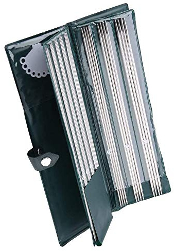 VOANZO 44 piezas 11 tamaños 25 cm aguja de tejer recta de acero inoxidable con conjunto de tejido de bolsa Suéter artesanal Herramientas de costura Accesorios