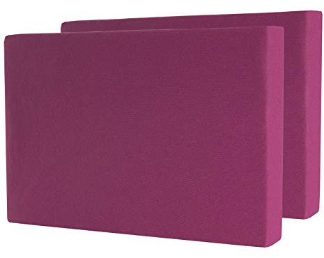 2er Set Spannbettlaken - Serie Maya Doppelpack Spannbetttuch für Matratzen bis 20cm - 140x200cm | 160x200cm, Fliederlila, 100% Baumwolle, hochwertige Verarbeitung, mit Gummizug