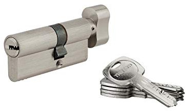 THIRARD - Cylindre de serrure à bouton Tiger 6, 30Bx40mm, nickel, anti-arrachement, anti-perçage, 5 clés