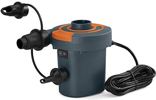 cosedacasa Pompa elettrica ad Aria 12v da Auto Campeggio per gonfiare materassi Piscina con 3 ugelli adattatori valvole Alimentazione accendi sigari Auto