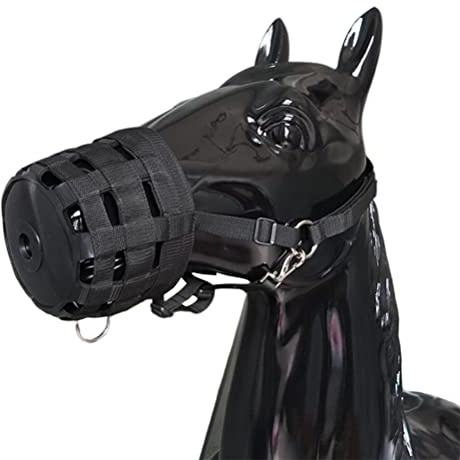 Stylebest Museruola per Cavalli da pascolo per Cavalli, Attrezzatura equestre in Nylon Resistente Foderato Comfort con capezza con Chiusura a Strappo