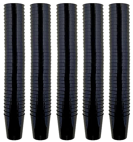 MIJOMA okrossbara snapseglas i plast, kraftiga snapseglas. Jello Shots, Desserter, Fest, Bröllop, Födelsedag. Diskmaskinssäker, återanvändbar. 29 ml (Svart, 160-pack)