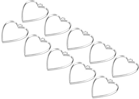 M METERXITY 10pz Cornici Aperte per Resina - Cornici Cave Cornici Lega Forma cuore, Applicazione Fai-da-te Artigianato Ciondoli Pressati Fiori (Argento Tono)