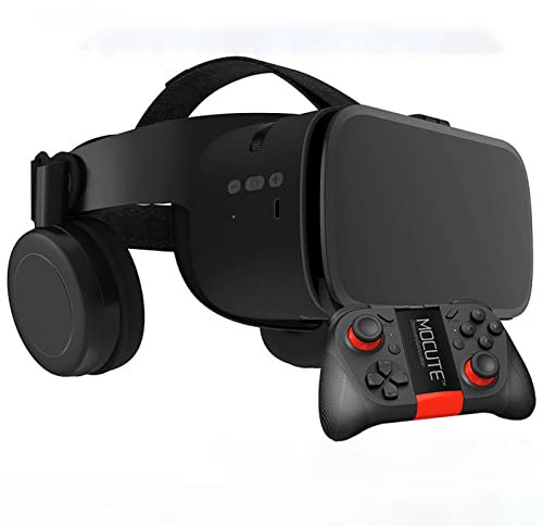 Gafas Realidad Virtual Pantalla Completa Gafas 3D VR con Control Remoto, Gafas Estéreo Originales 3D VR para iPhone 14 13 12 11 Pro Mini X R S MAX Samsung Galaxy Juego Realidad Virtual para Teléfonos