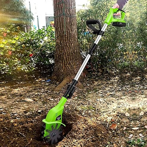 Motozappa da Giardino, Piccola motozappa, coltivatore Elettrico a Mano Senza Fili da 20 V con Batteria al Litio Ricaricabile da 4000 mAh e Caricabatterie, motozappa Portatile per g