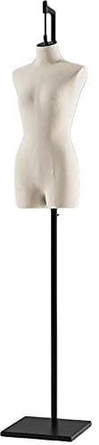 Torso de maniquí Femenino con Soporte de Metal y Gancho, para Colgar Pantalones de Ropa de Mujer, maniquí de Sastre con Forma de Vestido de Medio Cuerpo, Altura Ajustable 120-182 cm (Color : White)
