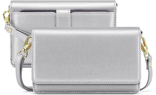 nuoku Handytasche Zum Umhängen Damen, Handytasche mit Geldbörse Zum Umhängen, Umhängetasche Damen, Crossbody Bag Damen mit Funktionelle Fächer