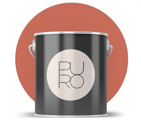 livingwalls PURO C9007 - Pintura de pared con muy alta opacidad, color rojo mate para interiores (1 l), color rojo