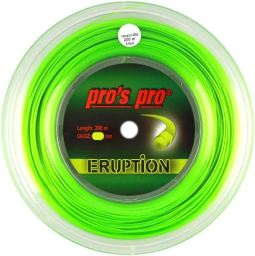 Generisch PROS PRO Eruption Tennissaite - 200m Rolle - Grün (1.30mm)