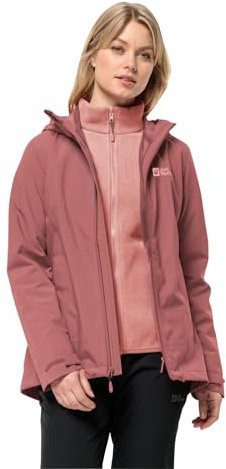 Jack Wolfskin Damen Moonrise 3in1 Jkt W, Red Ochre, XL EU