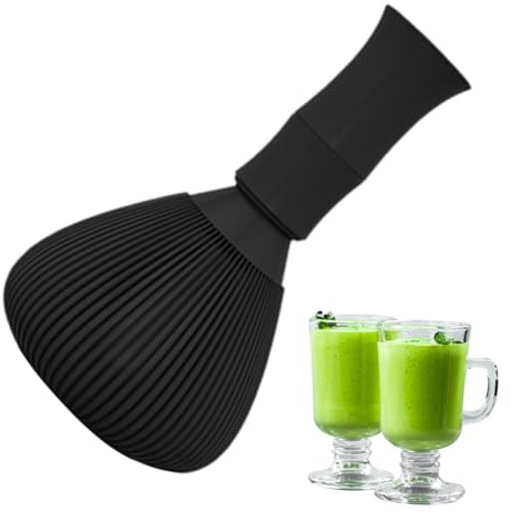 Frusta Matcha in silicone, frusta in resina, riutilizzabile, in plastica, lavabile in lavastoviglie, con supporto per frusta, adatta per riunioni di familiari e amici, 6 x 2 cm