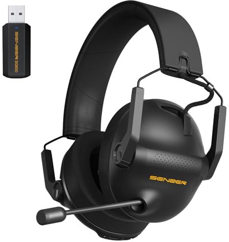 Senzer SG600 Cascos Gaming Inalámbricos para PC/Ps5/Ps4,Auriculares Gaming inalámbricos de 2,4GHz Wireless +Bluetooth 5.3 con Micrófono, Sonido Envolvente 7.1(No Se Aplica Xbox ﻿