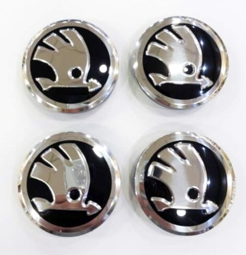 Hjul Emblem Badge Logo Stickers Vattentät, Dammtät, Anti-Rost, Car Hub Center Caps, Compatible For Skoda Fabia, Octavia, Superb, Yeti 4 x 56 mm