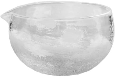 MagiDeal Bol à matcha en verre Chawan de cérémonie avec bec verseur, cadeau japonais, résistant à la chaleur, pour cérémonie du, pour fête, Clair