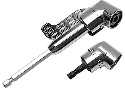 NUOBESTY 2pcs 105° Electric Drill Corner Bender Extension Drill Tool Set Right Angle Screwdriver Socket Holder Use in Tight Spaces